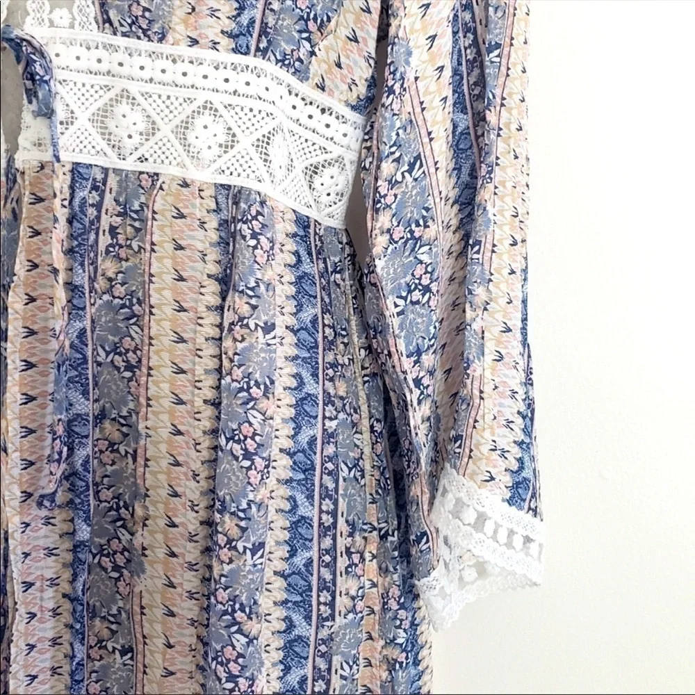 NWT REBELLION AGAIN boho cover up lace kimono M